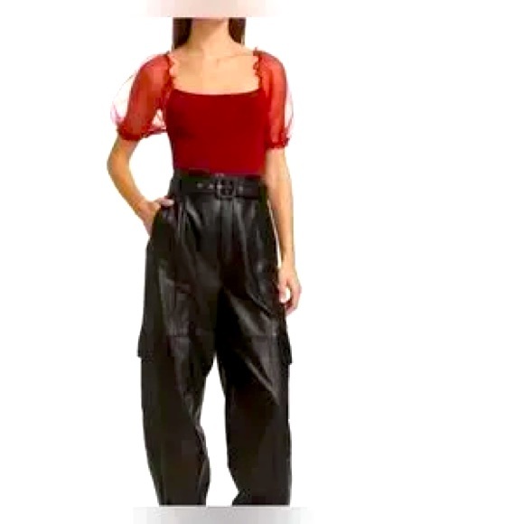 ASTR the Label NWT Darling Sheer Puff Sleeve Bodysuit - Picture 3 of 6